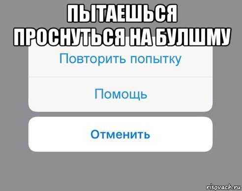 пытаешься проснуться на булшму , Мем Отменить Помощь Повторить попытку