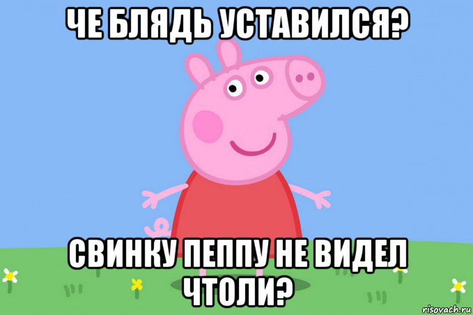 че блядь уставился? свинку пеппу не видел чтоли?, Мем Пеппа