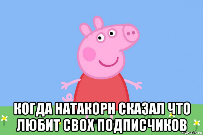  когда натакорн сказал что любит свох подписчиков, Мем Пеппа