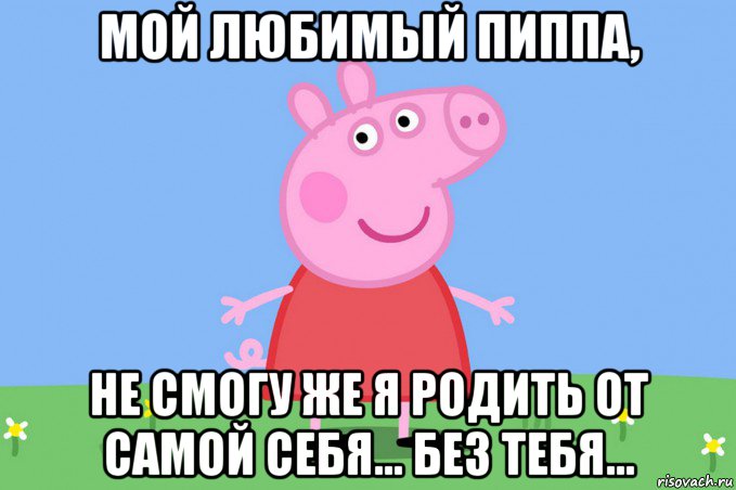 мой любимый пиппа, не смогу же я родить от самой себя... без тебя..., Мем Пеппа