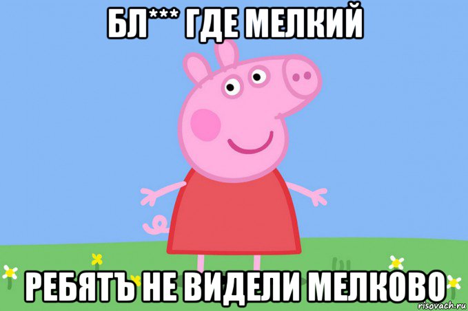 бл*** где мелкий ребятъ не видели мелково, Мем Пеппа