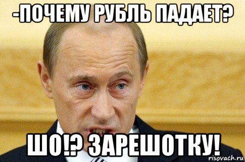 -почему рубль падает? шо!? зарешотку!, Мем путин
