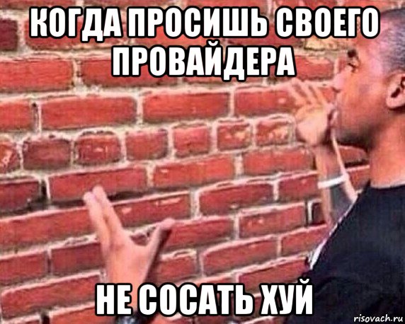 когда просишь своего провайдера не сосать хуй, Мем разговор со стеной