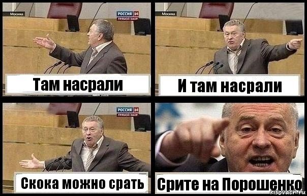 Там насрали И там насрали Скока можно срать Срите на Порошенко, Комикс с Жириновским