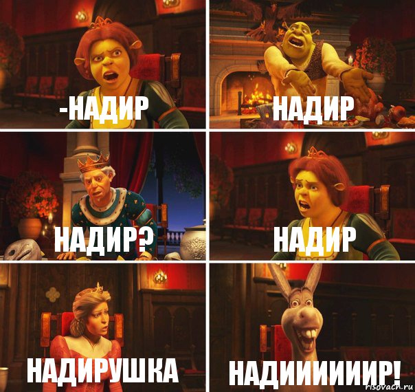 -Надир Надир Надир? Надир Надирушка НАДИИИИИИР!, Комикс  Шрек Фиона Гарольд Осел