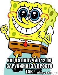  когда получил 12 по зарубижкі за просто так, Мем спанч боб