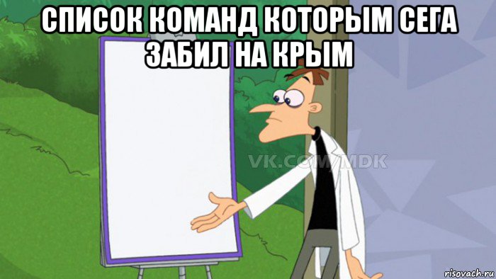 список команд которым сега забил на крым , Мем  Пустой список