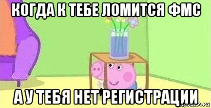 когда к тебе ломится фмс а у тебя нет регистрации, Мем  Свинка пеппа под столом