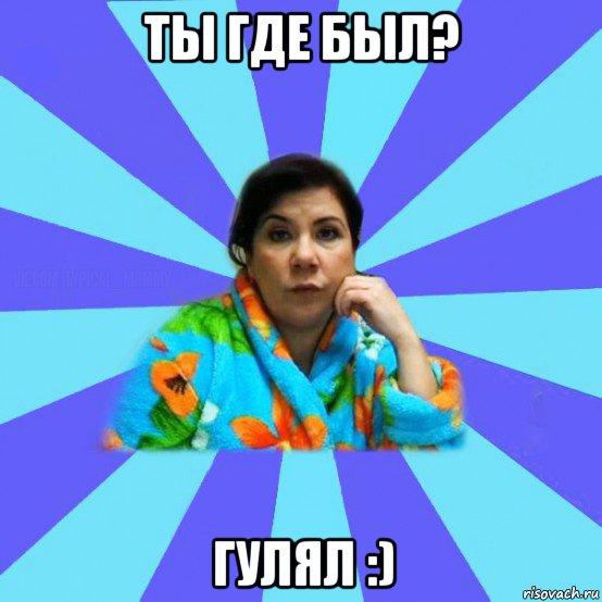 ты где был? гулял :), Мем типичная мама