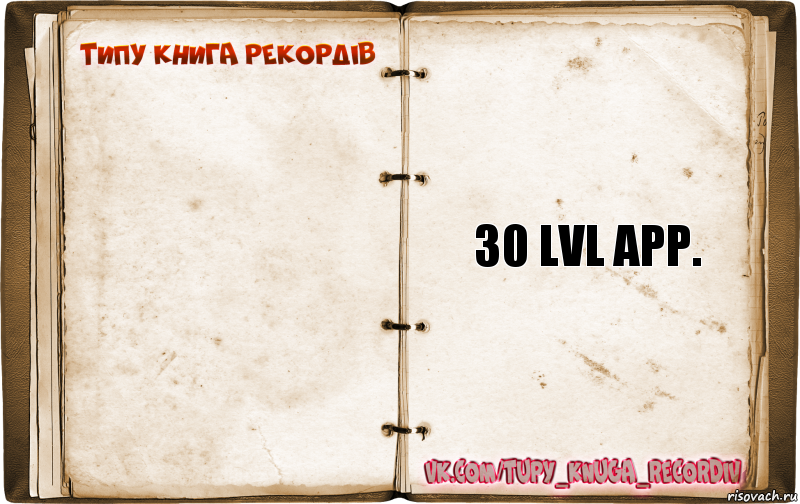  30 LvL app., Комикс  Типу книга рекордв