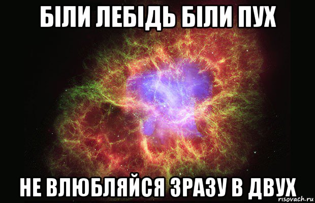 біли лебідь біли пух не влюбляйся зразу в двух, Мем Туманность