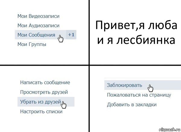 Привет,я люба и я лесбиянка, Комикс  Удалить из друзей