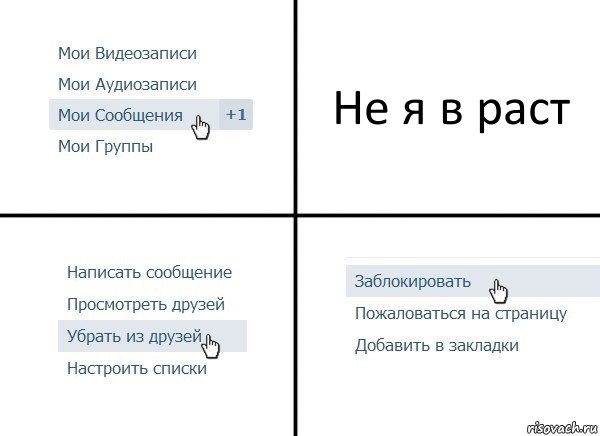 Не я в раст, Комикс  Удалить из друзей