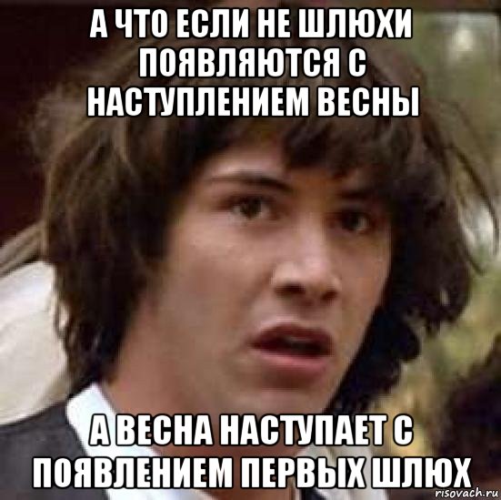 а что если не шлюхи появляются с наступлением весны а весна наступает с появлением первых шлюх, Мем А что если (Киану Ривз)