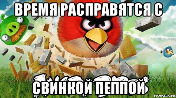 время расправятся с свинкой пеппой, Мем Angry birds