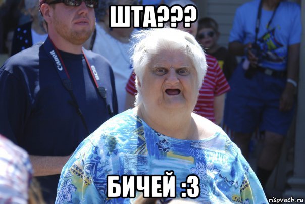 шта??? бичей :3, Мем Шта (Бабка wat)