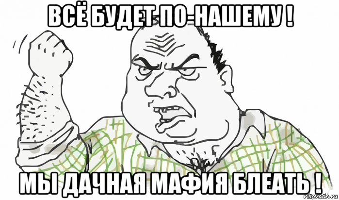 всё будет по-нашему ! мы дачная мафия блеать !, Мем Будь мужиком