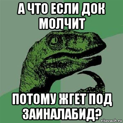 а что если док молчит потому жгет под заиналабид?, Мем Филосораптор