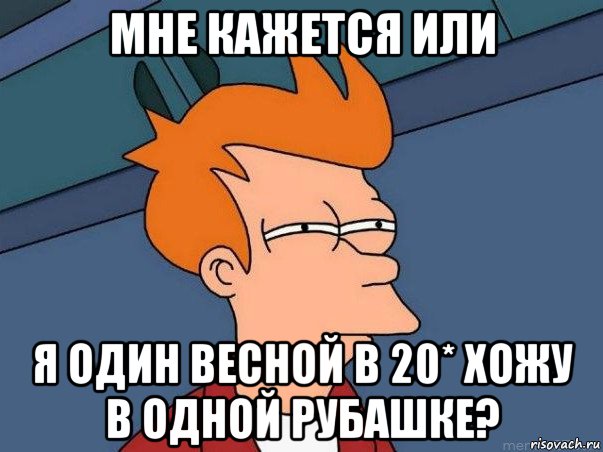 мне кажется или я один весной в 20* хожу в одной рубашке?, Мем  Фрай (мне кажется или)