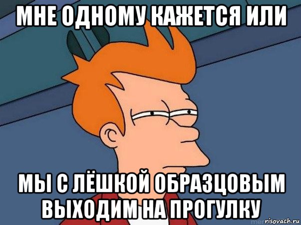 мне одному кажется или мы с лёшкой образцовым выходим на прогулку, Мем  Фрай (мне кажется или)