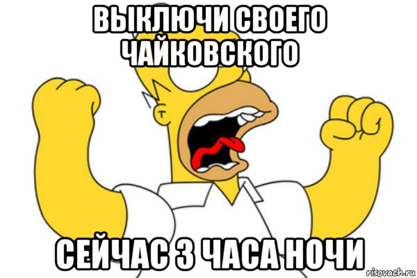 выключи своего чайковского сейчас 3 часа ночи, Мем Разъяренный Гомер