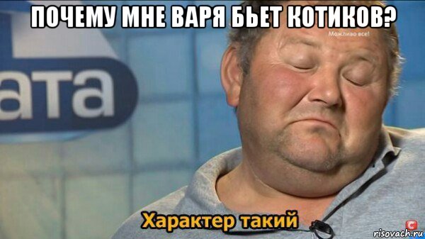 почему мне варя бьет котиков? , Мем  Характер такий