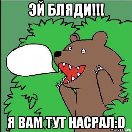 эй бляди!!! я вам тут насрал:d, Мем Медведь-шлюха