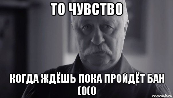 то чувство когда ждёшь пока пройдёт бан (0(0, Мем Не огорчай Леонида Аркадьевича