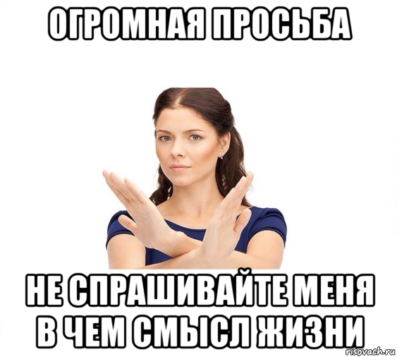 огромная просьба не спрашивайте меня в чем смысл жизни, Мем Не зовите