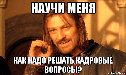 научи меня как надо решать кадровые вопросы?, Мем Нельзя просто так взять и (Боромир мем)