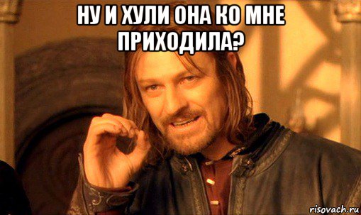 ну и хули она ко мне приходила? , Мем Нельзя просто так взять и (Боромир мем)