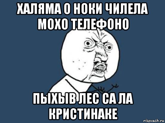 халяма о ноки чилела мохо телефоно пыхыв лес са ла кристинаке, Мем Ну почему