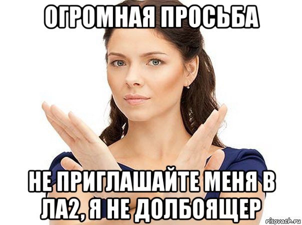 огромная просьба не приглашайте меня в ла2, я не долбоящер, Мем Огромная просьба