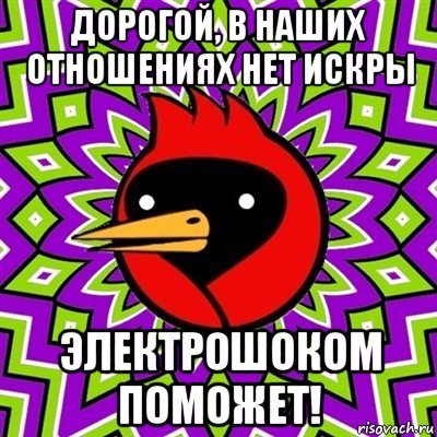 дорогой, в наших отношениях нет искры электрошоком поможет!, Мем Омская птица