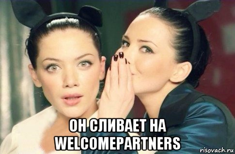  он сливает на welcomepartners, Мем  Он