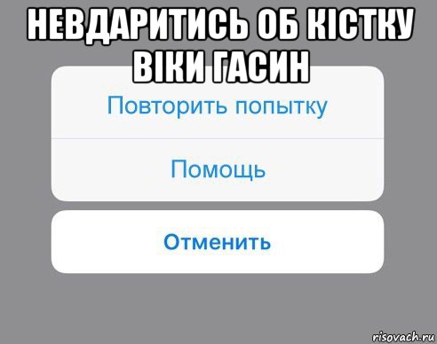 невдаритись об кістку віки гасин , Мем Отменить Помощь Повторить попытку