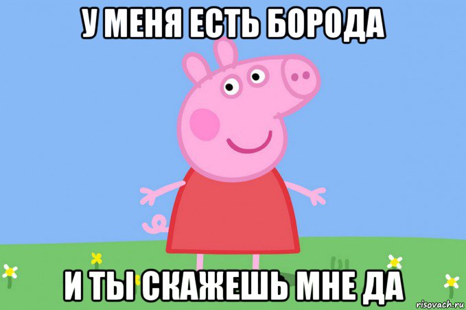 у меня есть борода и ты скажешь мне да, Мем Пеппа