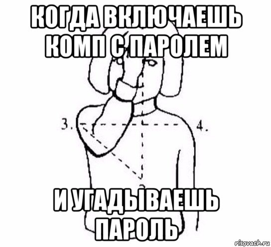 когда включаешь комп с паролем и угадываешь пароль, Мем  Перекреститься