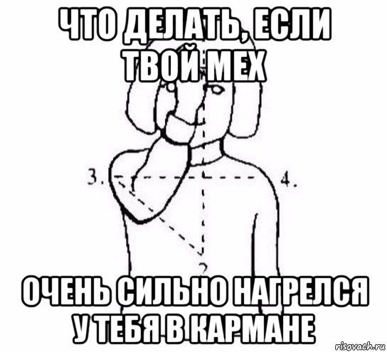 что делать, если твой мех очень сильно нагрелся у тебя в кармане, Мем  Перекреститься