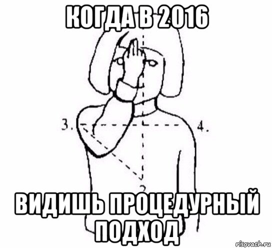 когда в 2016 видишь процедурный подход, Мем  Перекреститься