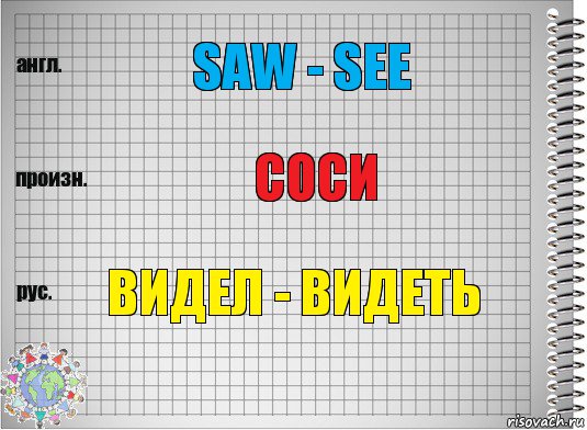 Saw - see Соси Видел - видеть, Комикс  Перевод с английского