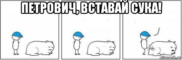 петрович, вставай сука! , Мем Пинок