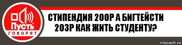 СТИПЕНДИЯ 200Р А БИГТЕЙСТИ 203Р КАК ЖИТЬ СТУДЕНТУ?, Комикс   пусть говорят