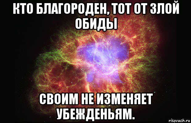 кто благороден, тот от злой обиды своим не изменяет убежденьям., Мем Туманность