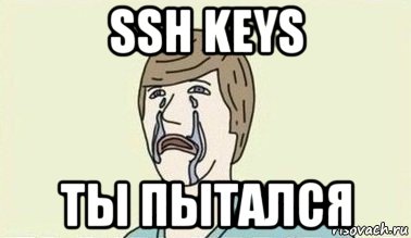 ssh keys ты пытался, Мем  Ты пытался
