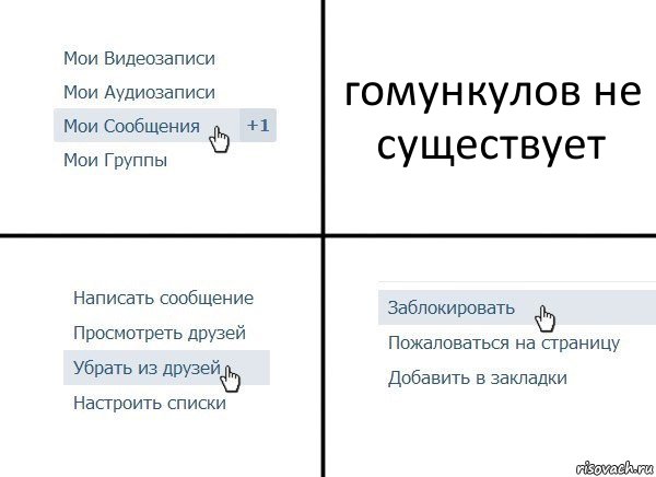 гомункулов не существует, Комикс  Удалить из друзей