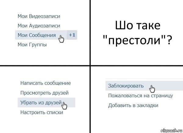 Шо таке "престоли"?, Комикс  Удалить из друзей