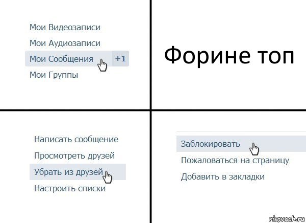 Форине топ, Комикс  Удалить из друзей