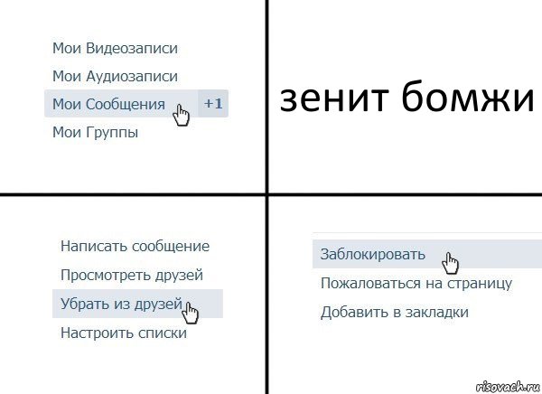 зенит бомжи, Комикс  Удалить из друзей