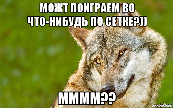 можт поиграем во что-нибудь по сетке?)) мммм??, Мем   Volf